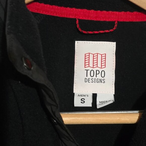 TOPO Designs 1/4 Snap Fleece Pullover - Black - Sz S* - Picture 4 of 5